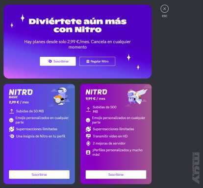 Discord Nitro y sus planes de suscripción
